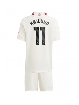 Billige Manchester United Rasmus Hojlund #11 Tredjedraktsett Barn 2023-24 Kortermet (+ Korte bukser)